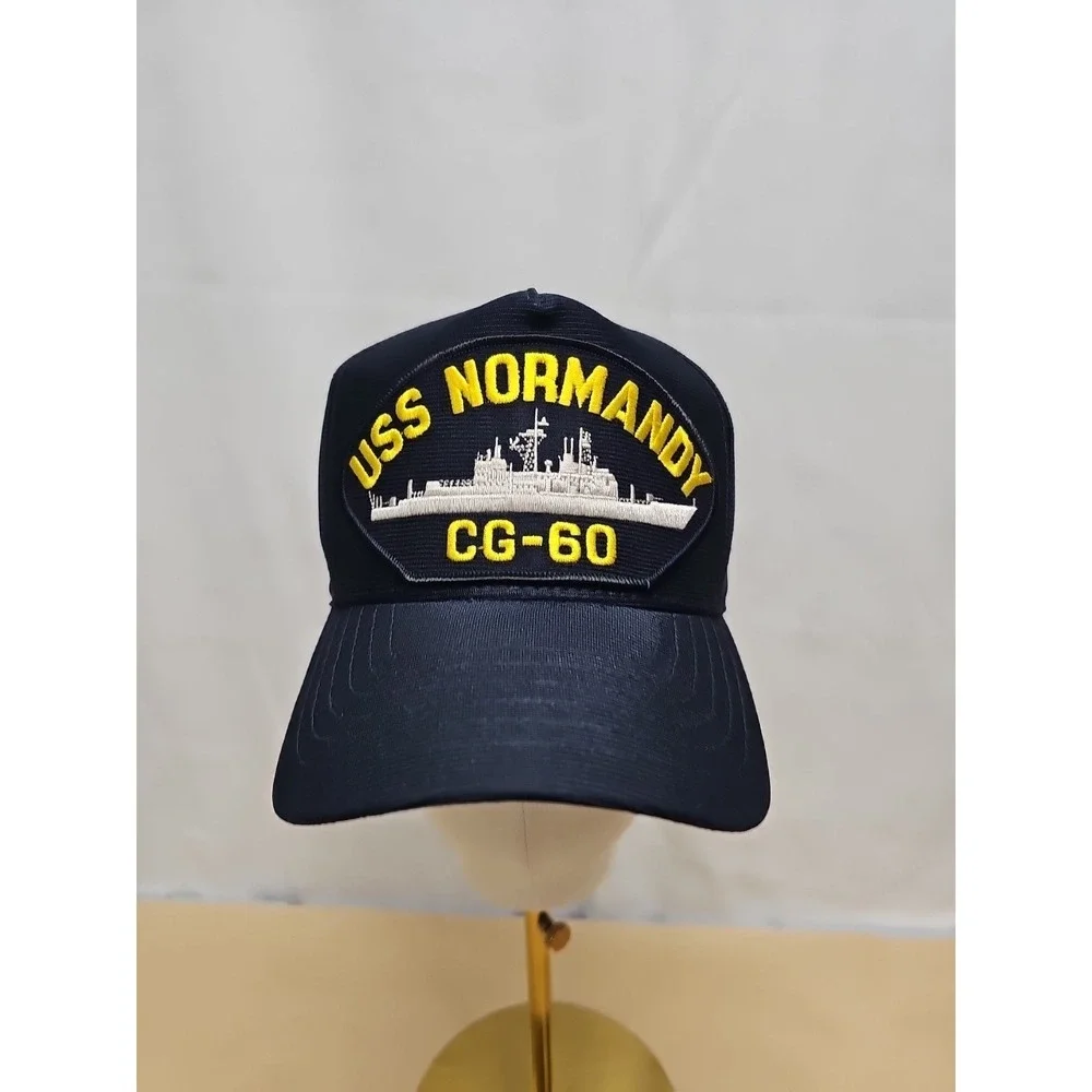 USS Normandy CG60 Navy‎ Ship Hat Blue Snapback Baseball Cap Made in USA